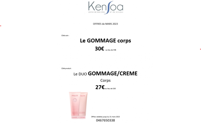 Offre gommage corps mars 2023